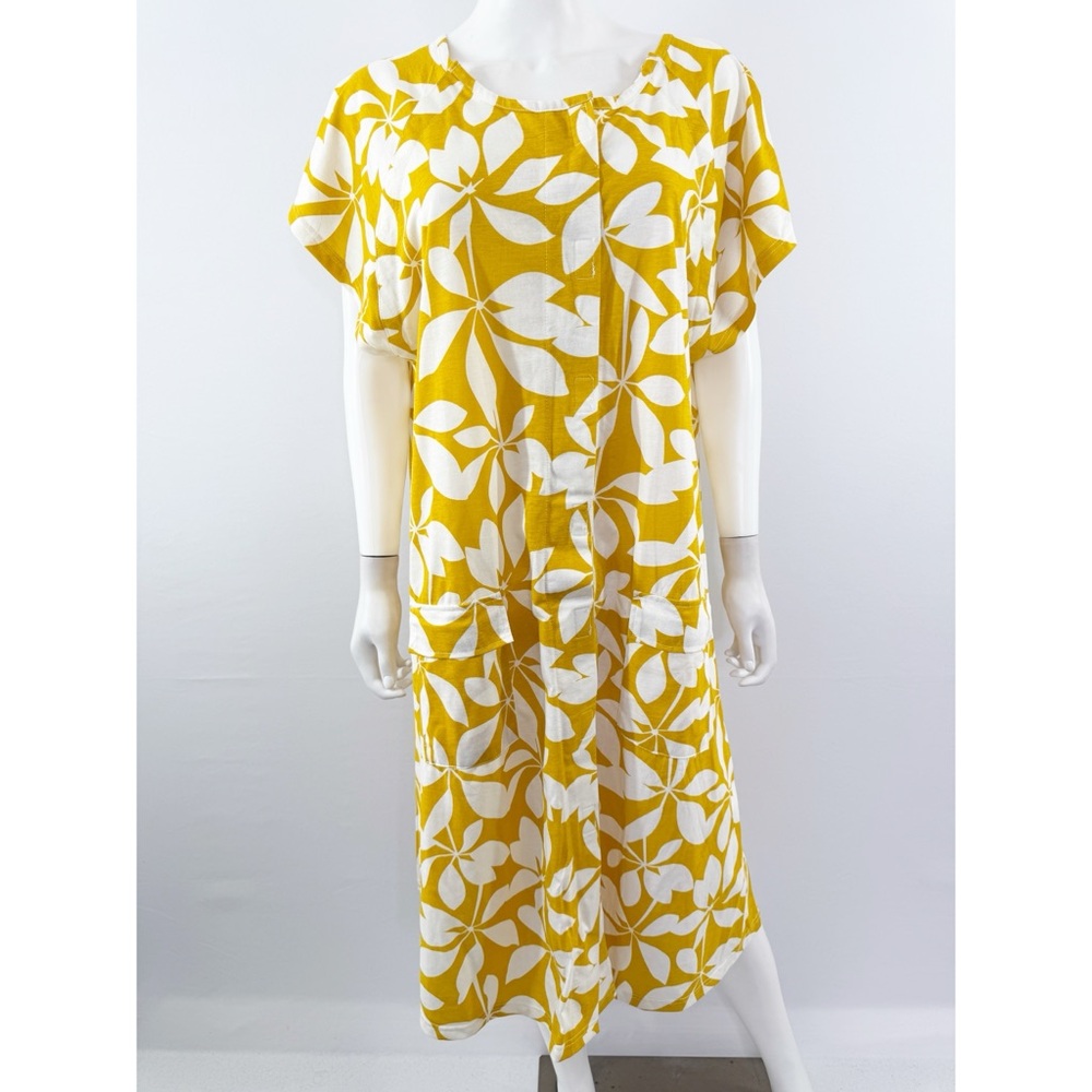 Kindred Bravely Yellow Floral Short Sleeve Dress Nursing Breastfeeding XL-XXL